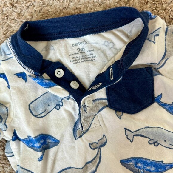Baby Boy Shark & Whale Jumper & Towel Robe Bundle | Size 9M | Carter’s - Picture 5 of 10